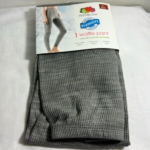 NEW Fruit of the Loom Women Gray Waffle Thermal Pant Various Sizes